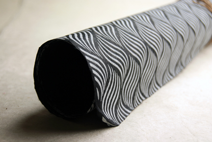 charcoal black wave lotka handmade paper